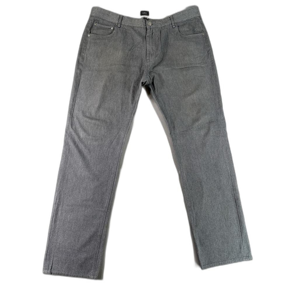 OBEY Straight Leg Jeans 38 Gray Cotton Polyurethane Stretch Modern Mid Slim